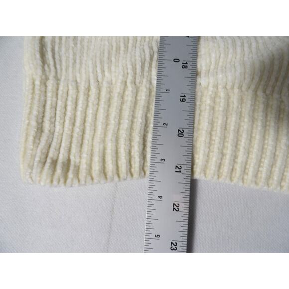 Loft Chenille Sweater Womens XS Cream Ivory Soft Mock Neck Cozy Minimalist Warm - Picture 10 of 12